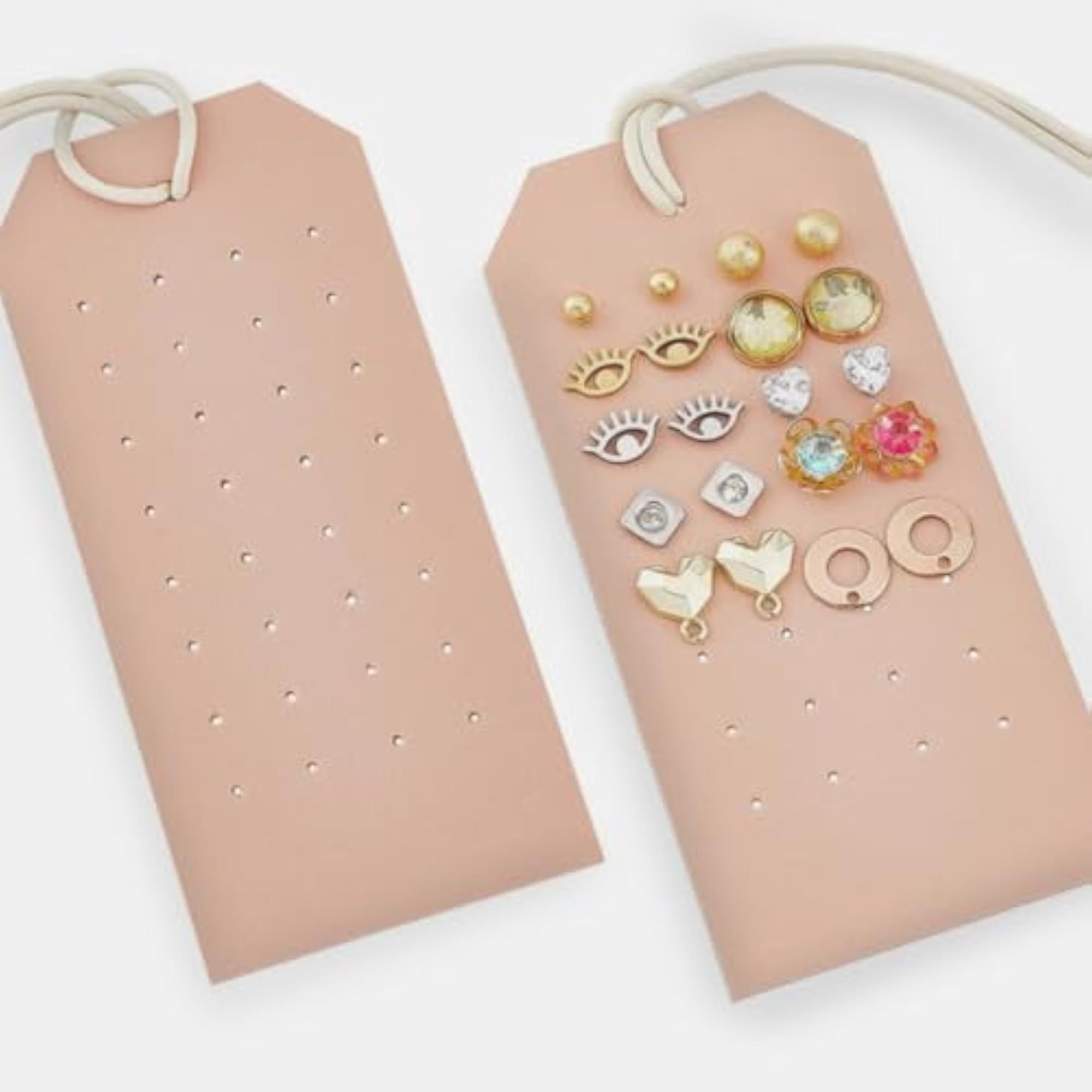2pcs Portable Leather Earring Holders, Travel Organizer